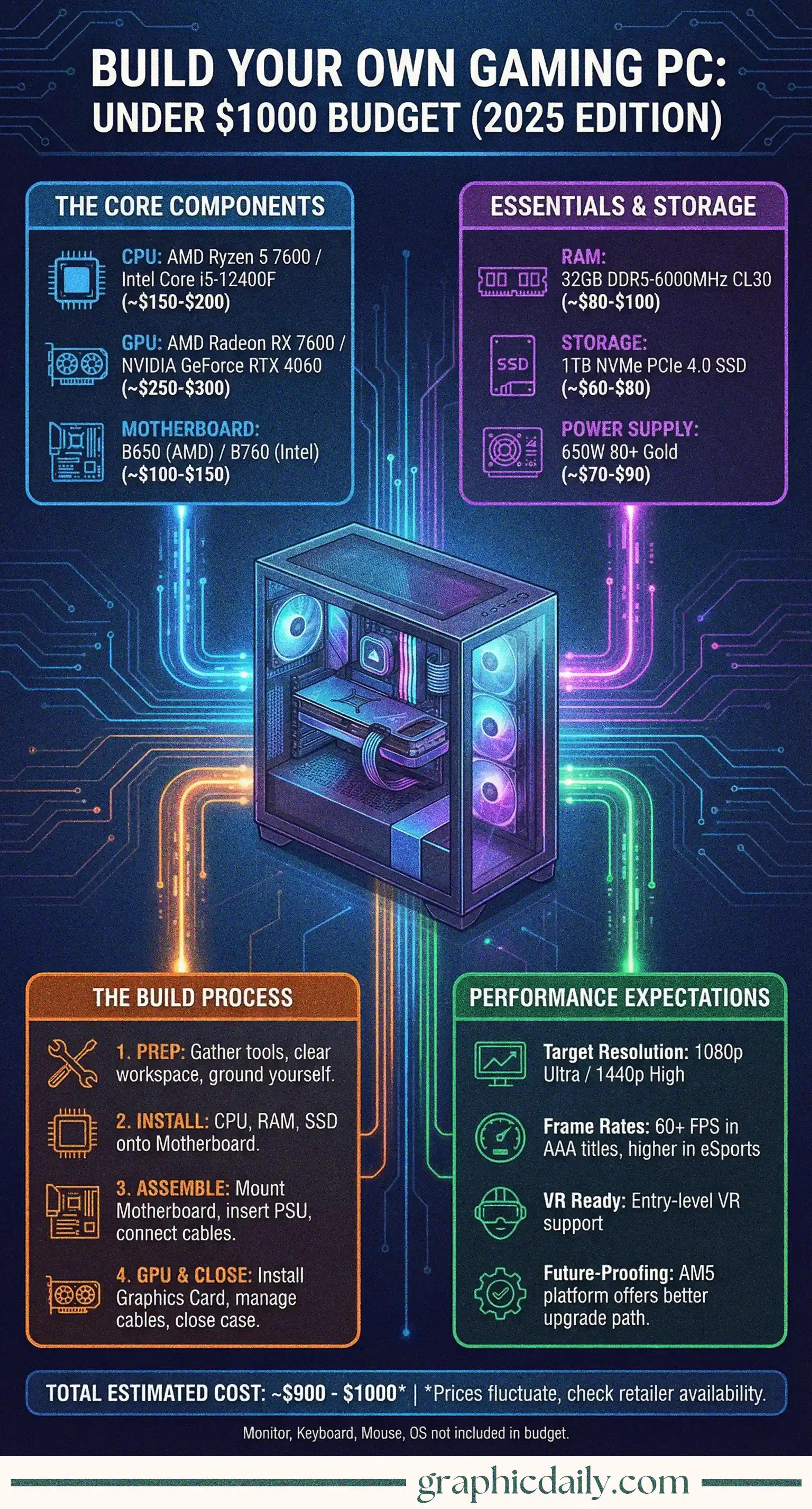 Crafting your own gaming rig under $1000 is totally doable