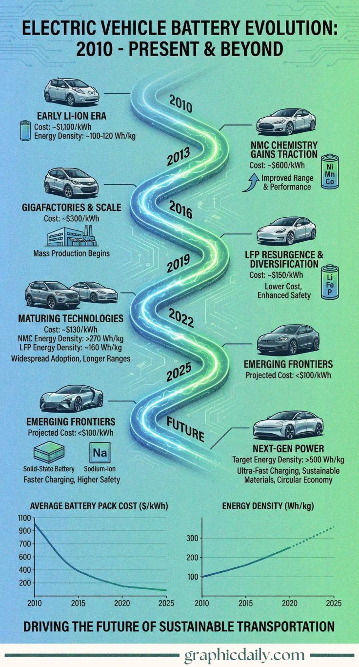 Electric Vehicle Battery Evolution Since 2010
