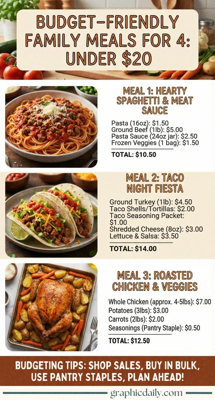 Budget-Friendly Family Meals for 4 Under $20