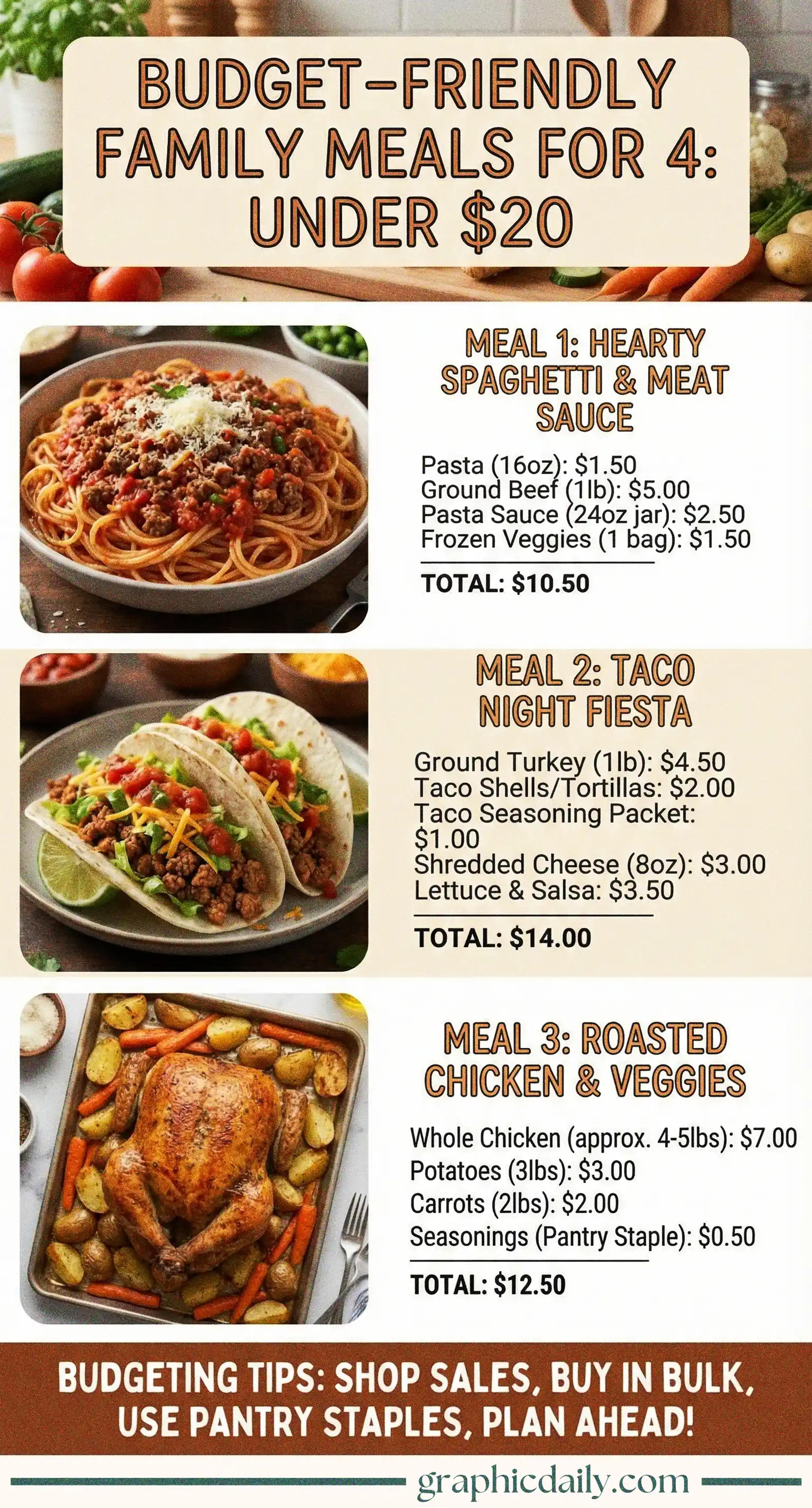 Three satisfying meals that keep your family fed without emptying your wallet