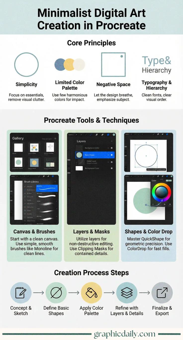 Minimalist Digital Art Creation in Procreate
