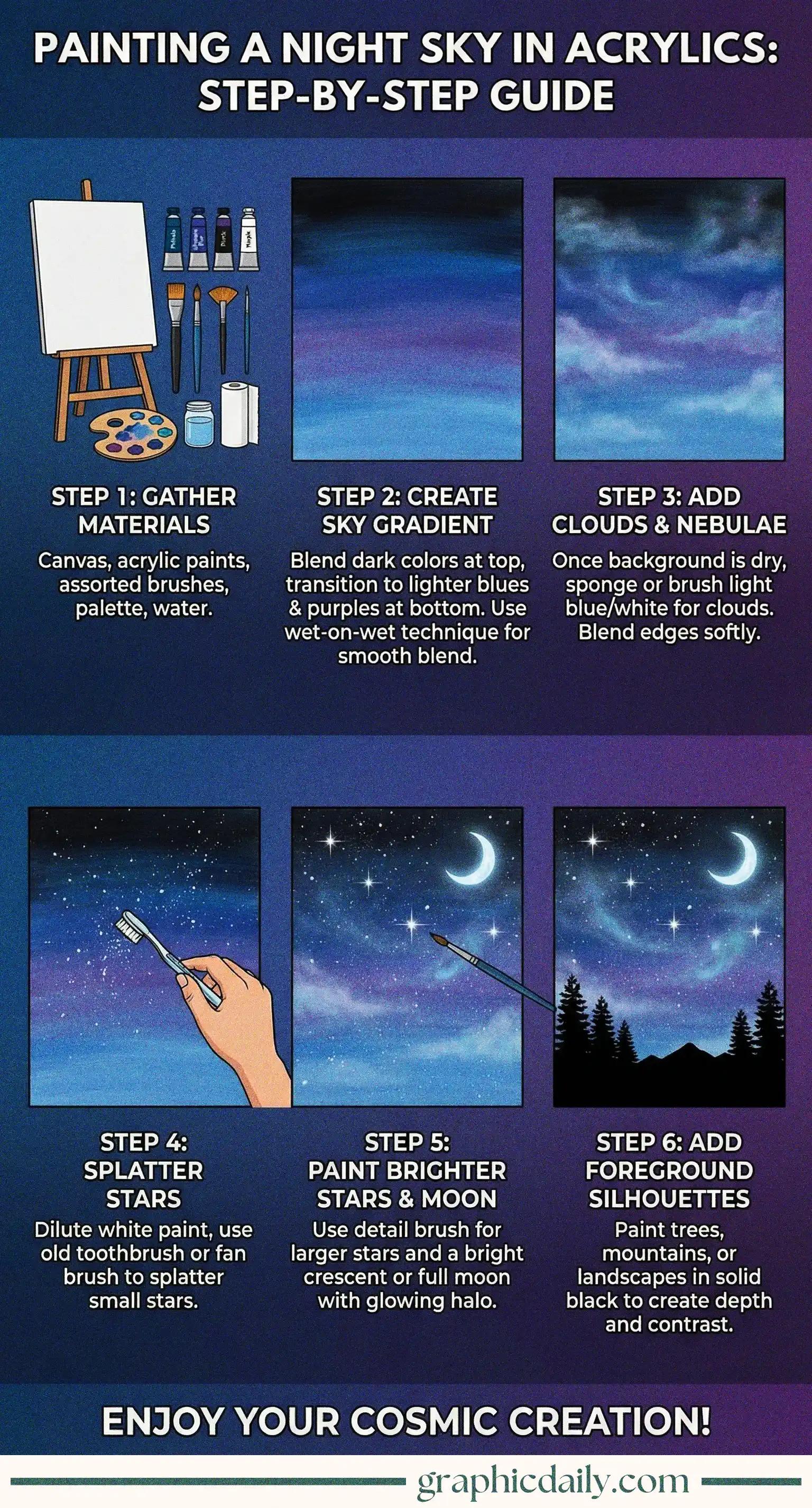 A beginner's guide to creating stunning acrylic night skies