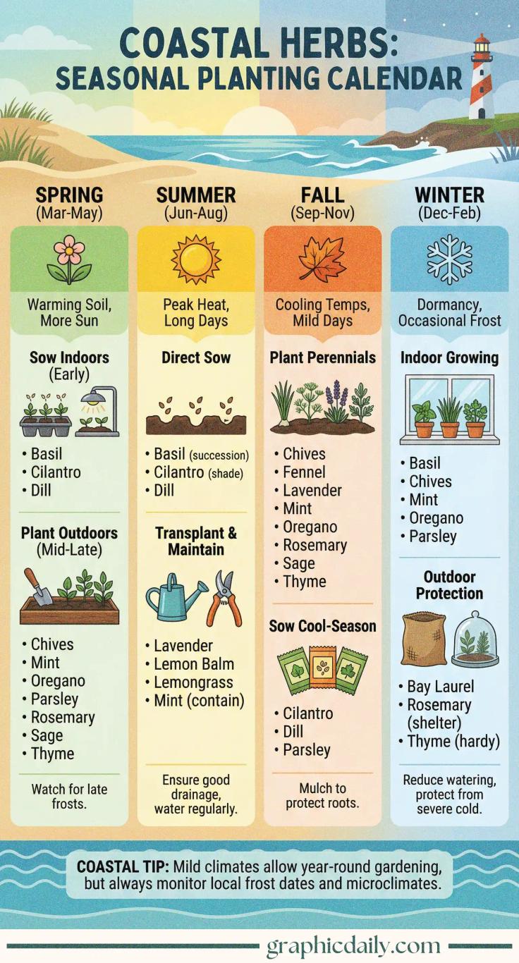 Gardening Seasonal Planting Calendar for Coastal Herbs