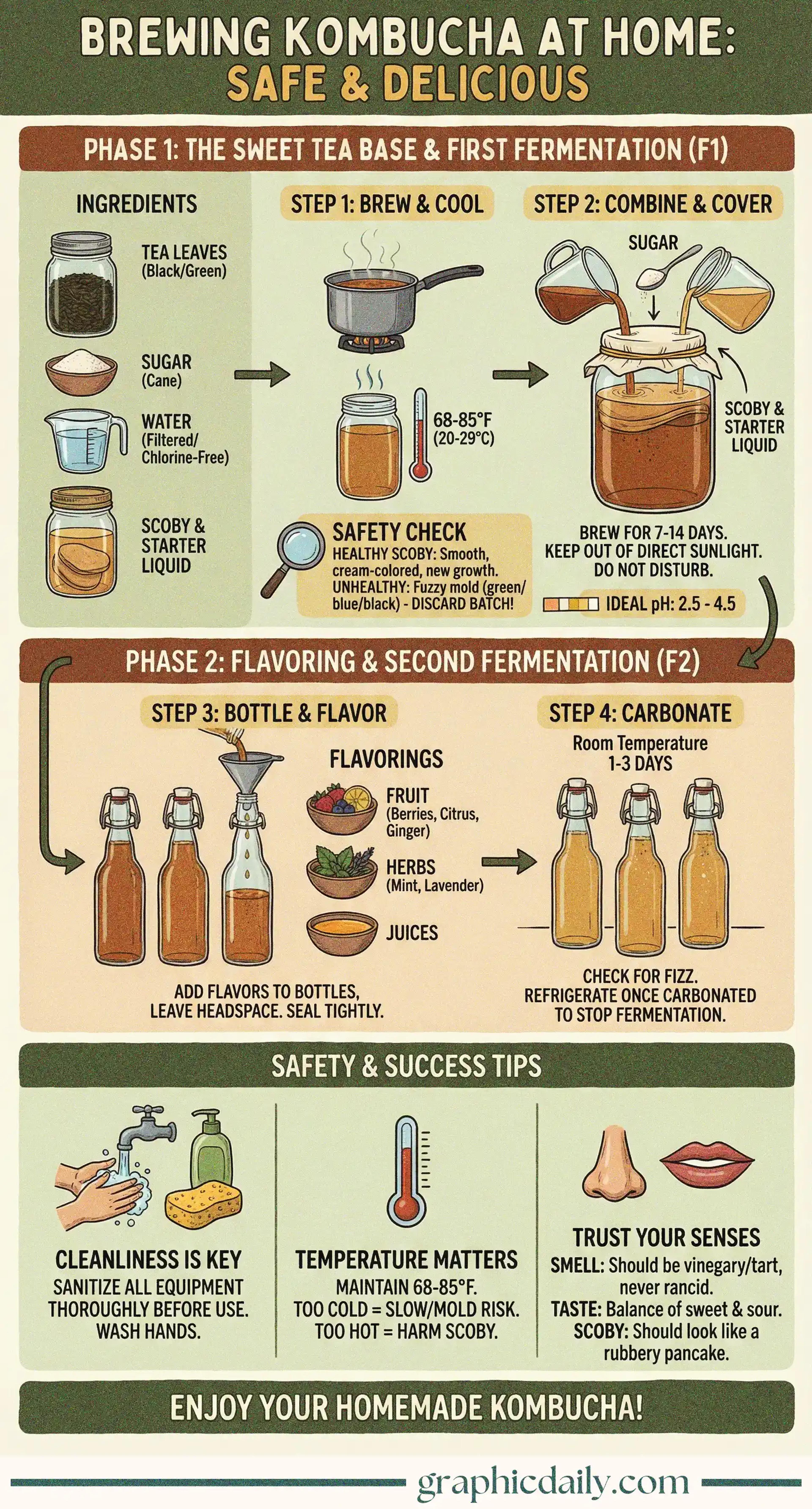 Master the art of fermenting fizzy kombucha at home