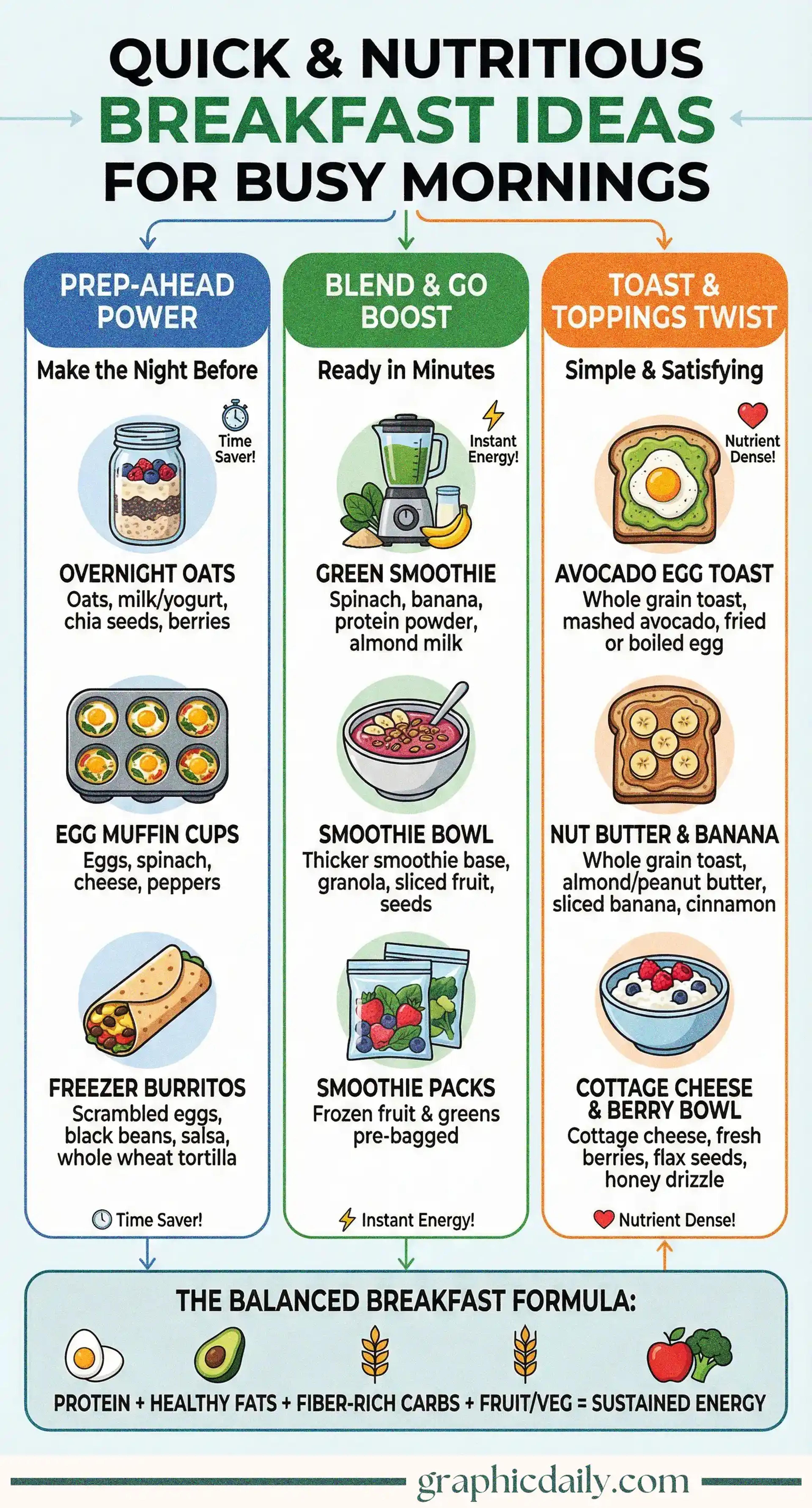 Fuel your hectic mornings with these delicious, balanced breakfast strategies