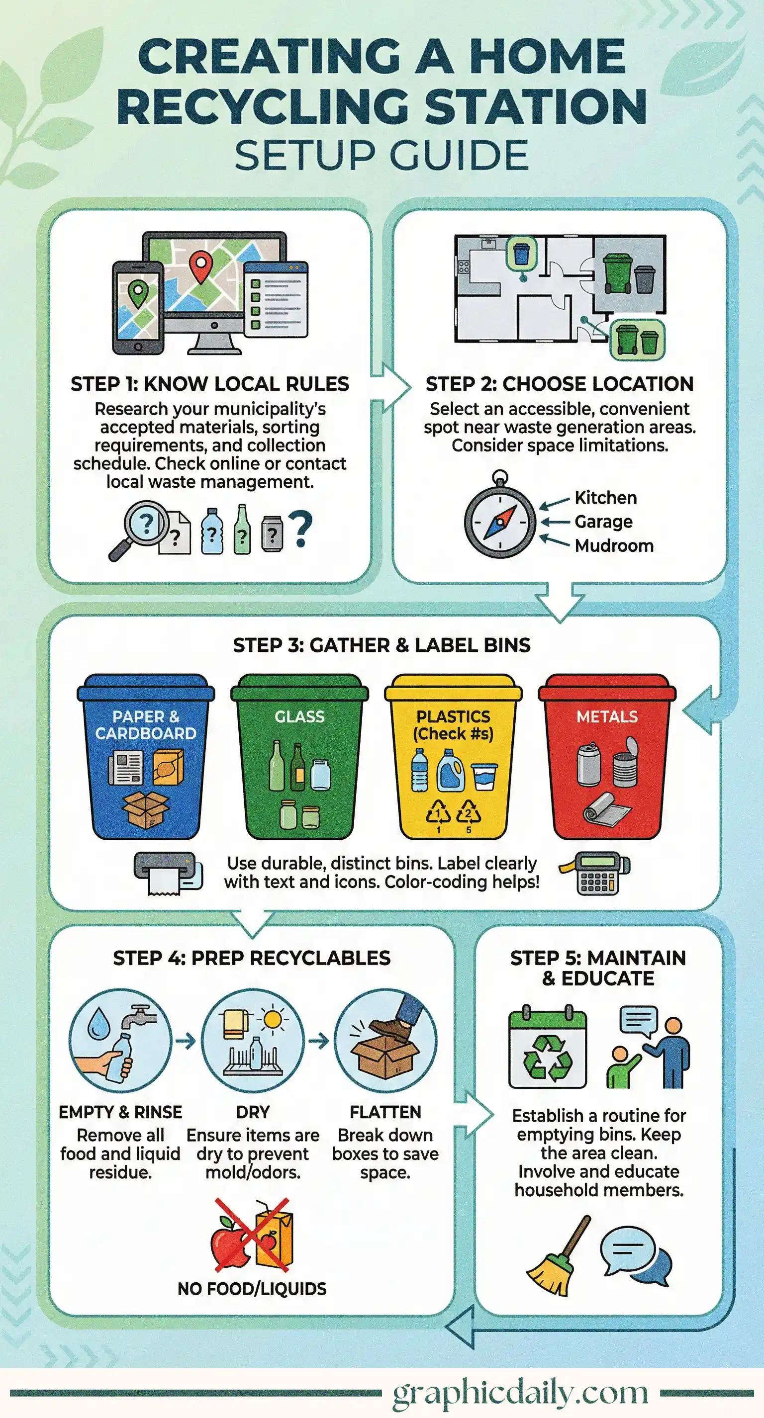 Your step-by-step visual blueprint for organizing recyclables at home