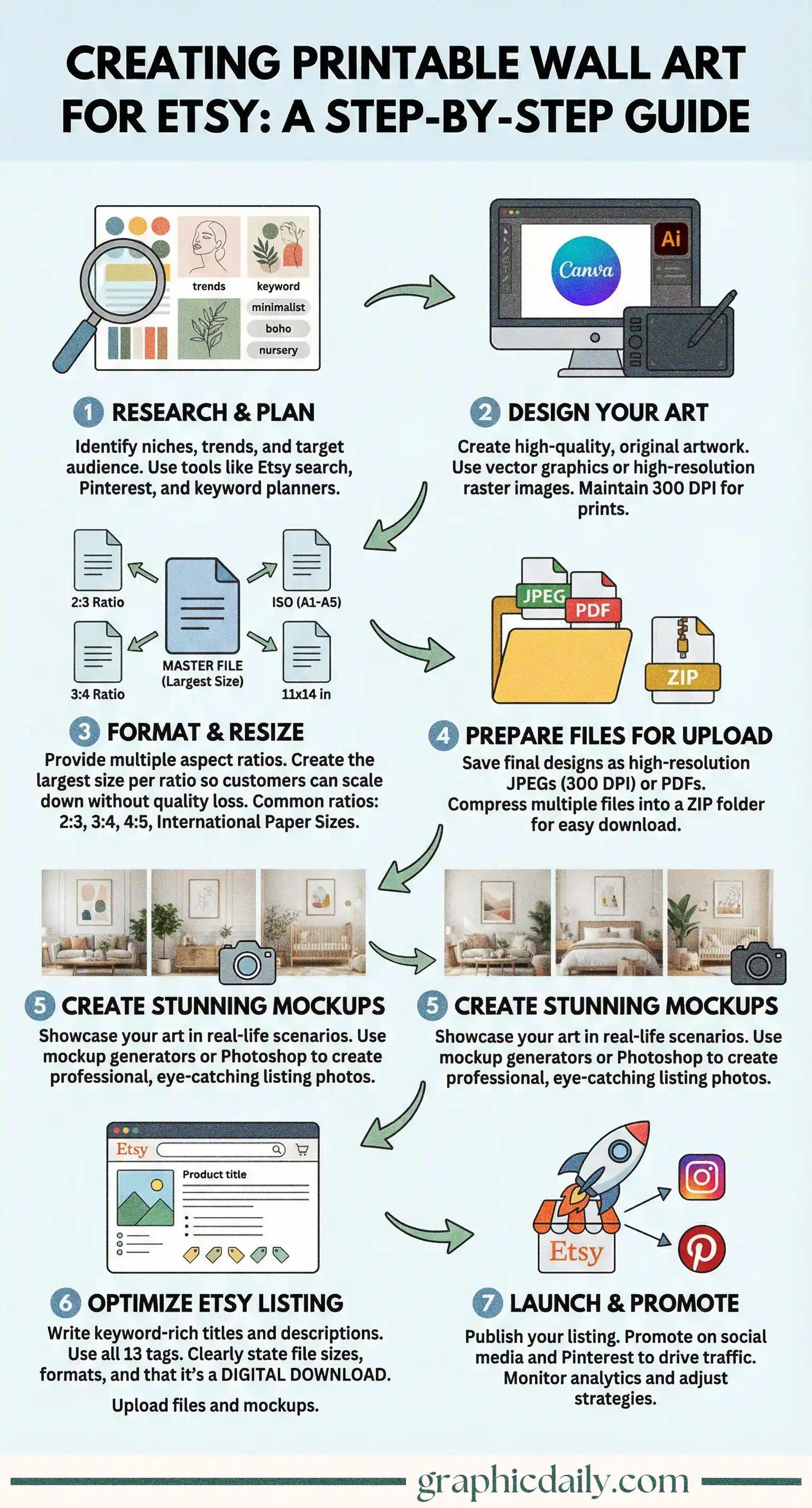 A guide to designing and selling printable wall art