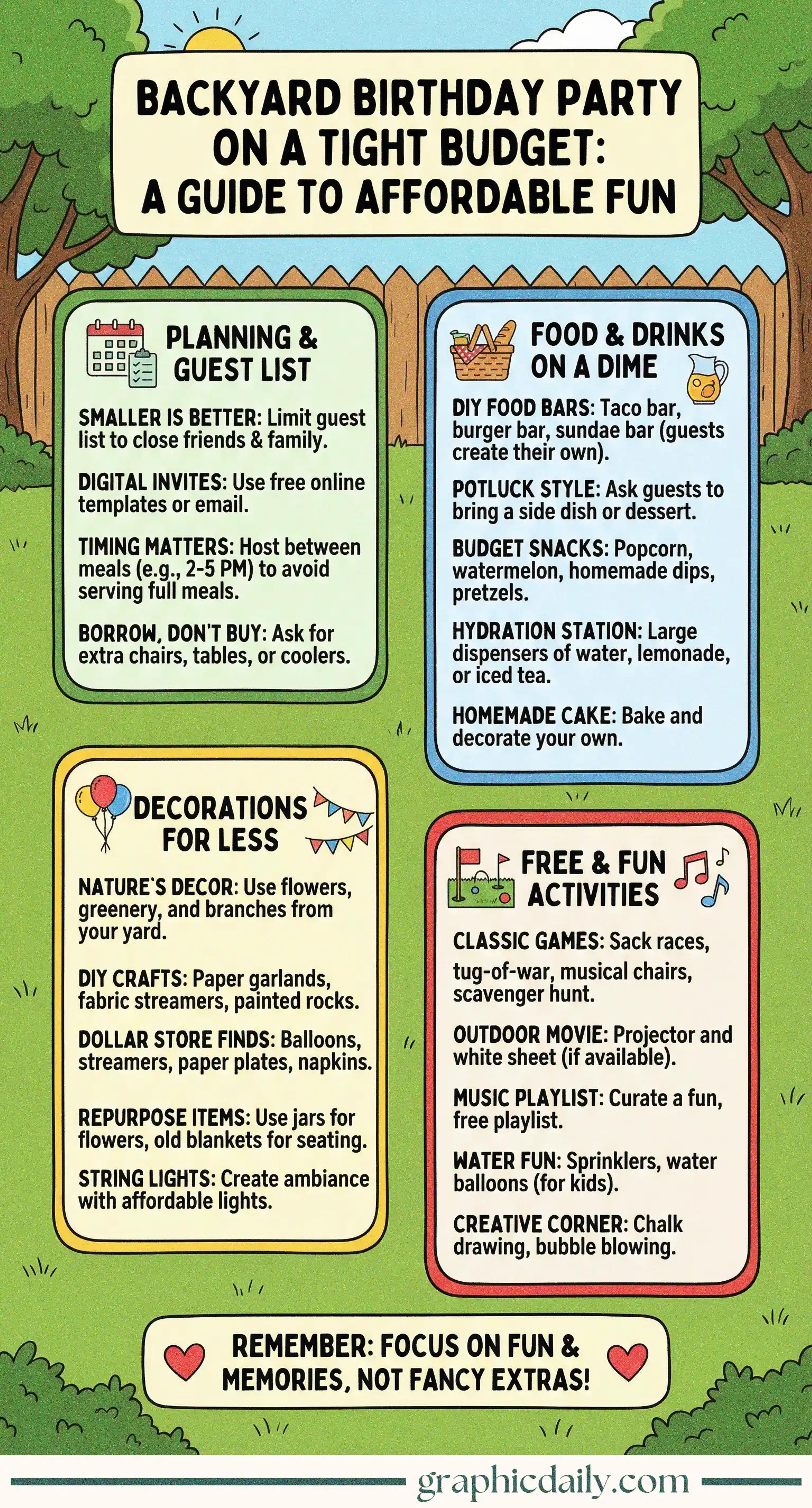 Creative ways to throw a memorable backyard party without draining your wallet