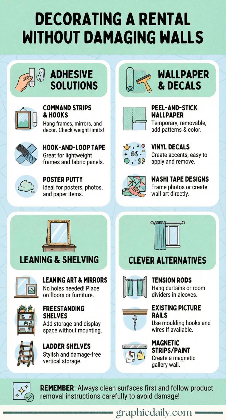 Decorating a Rental Apartment Without Damaging Walls