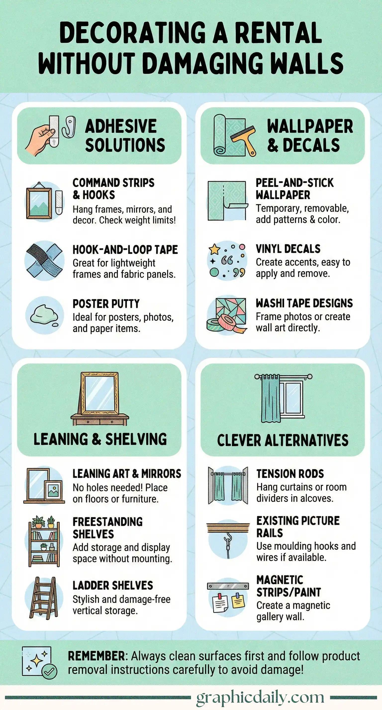 Transform your rental space beautifully without risking your security deposit