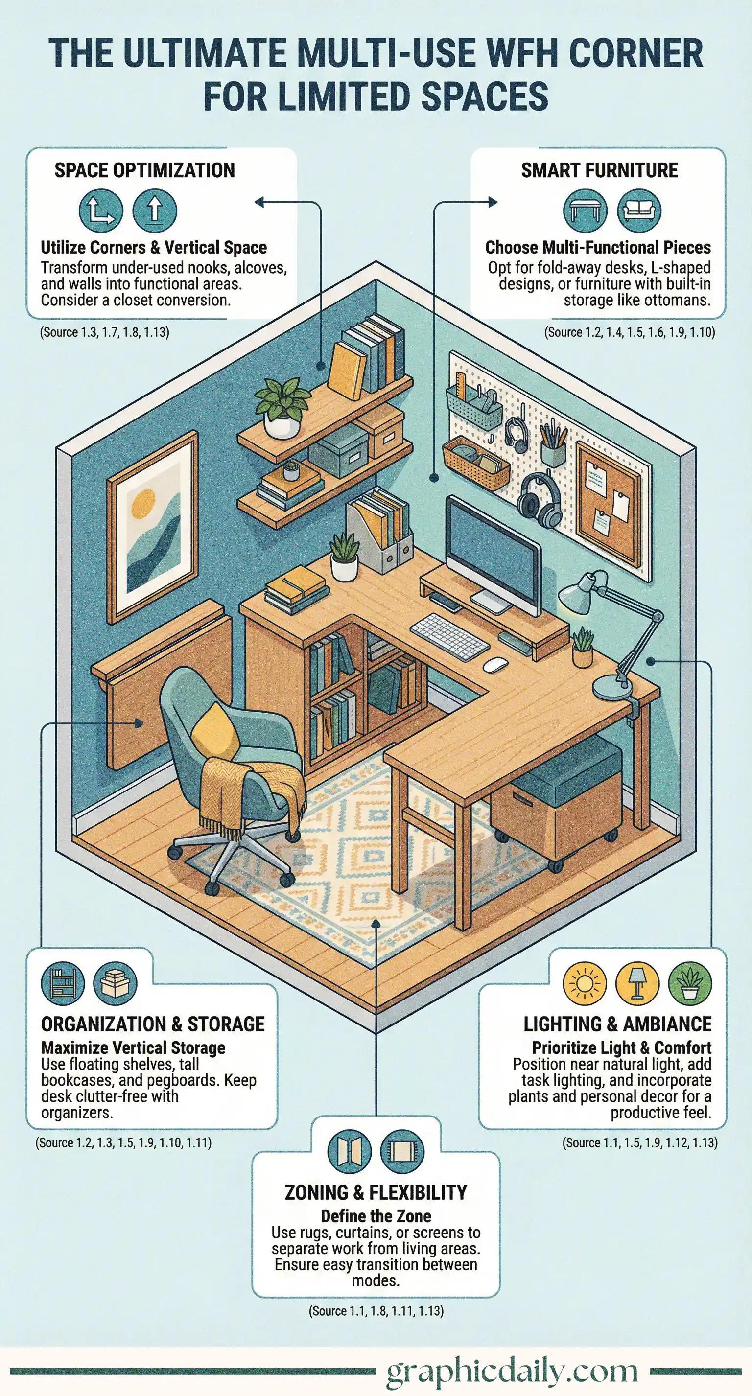 Transform cramped quarters into a productive workspace with clever design tricks